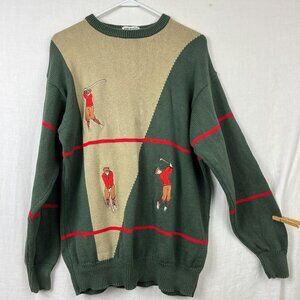 90s Izod Club Golf Cotton Knit Pullover Sweater Men‎ XL Baggy Colorblock Preppy